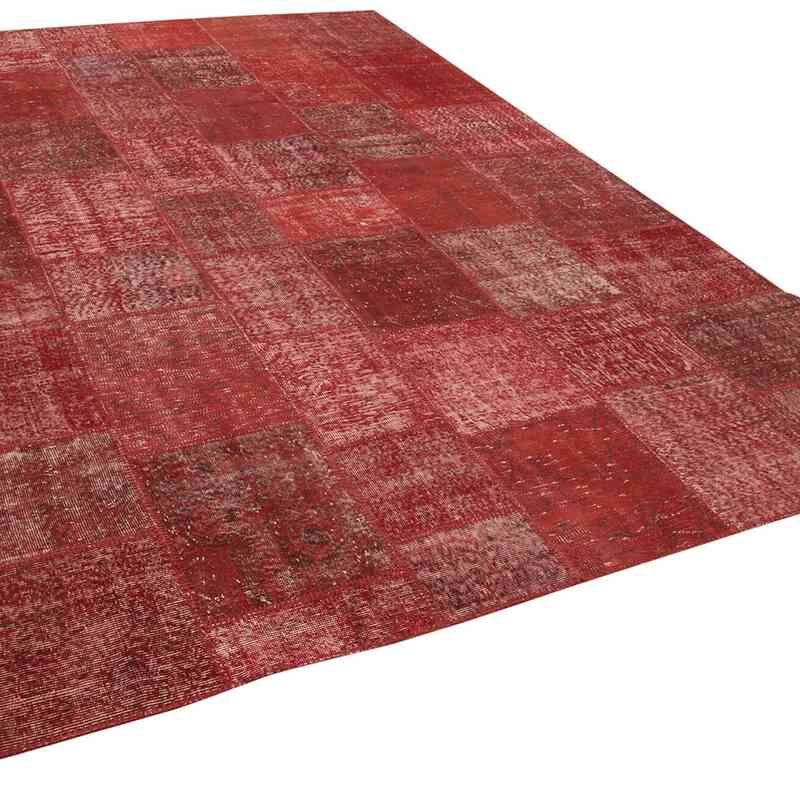 Kırmızı Boyalı Patchwork Halı - 253 cm x 353 cm - K0049846