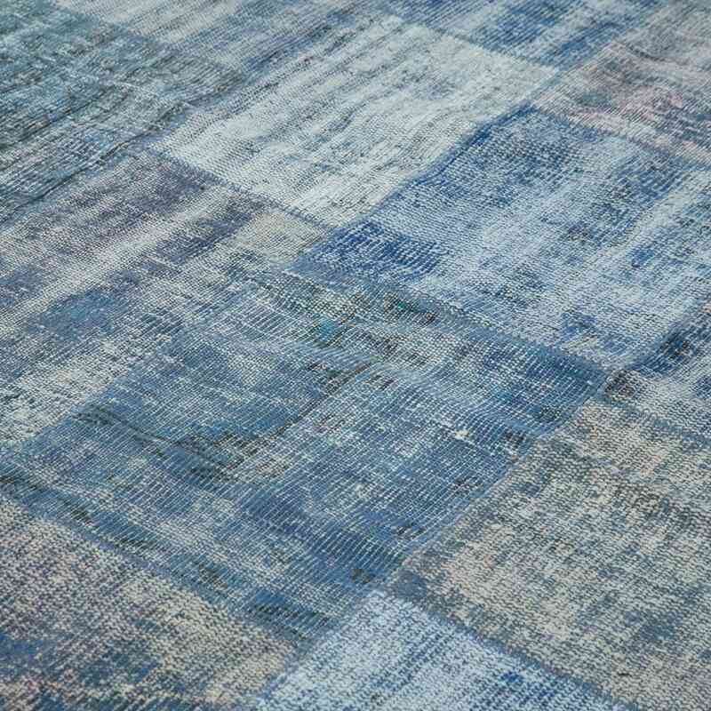 Blue Patchwork Hand-Knotted Turkish Rug - 8' 2" x 11' 5" (98" x 137") - K0049847