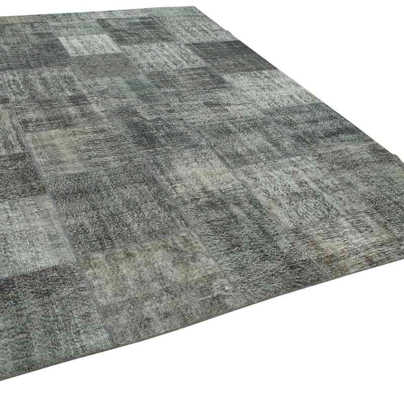 Grey Patchwork Hand-Knotted Turkish Rug - 8'  x 11' 4" (96" x 136") - K0049852