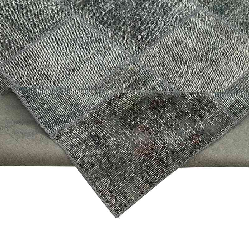 Grey Patchwork Hand-Knotted Turkish Rug - 8' 2" x 11' 4" (98" x 136") - K0049853