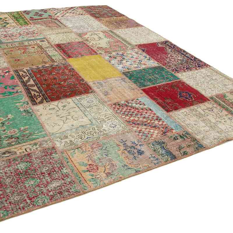 Patchwork Hand-Knotted Turkish Rug - 8' 10" x 11' 10" (106" x 142") - K0049856