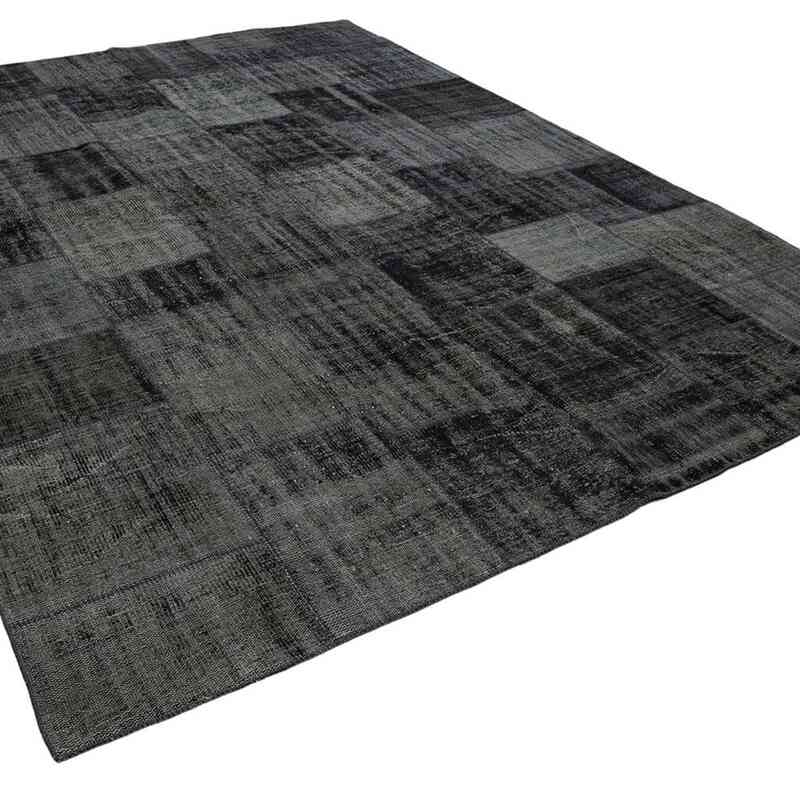 Siyah Boyalı Patchwork Halı - 257 cm x 352 cm - K0049859