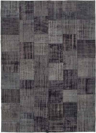 Siyah Boyalı Patchwork Halı - 257 cm x 352 cm