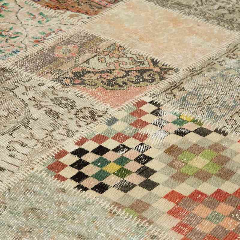 Patchwork Hand-Knotted Turkish Rug - 8' 3" x 9' 9" (99" x 117") - K0049893