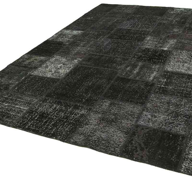 Siyah Boyalı Patchwork Halı - 250 cm x 352 cm - K0049919