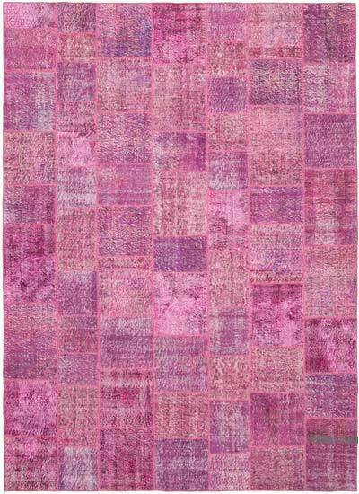 Pembe Boyalı Patchwork Halı - 250 cm x 350 cm