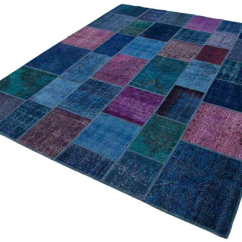 Multicolor Patchwork Hand-Knotted Turkish Rug - 8' 1" x 9' 11" (97" x 119") - K0049964