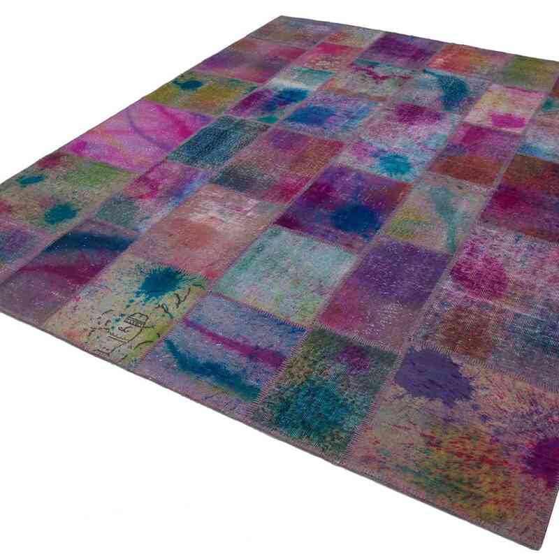 Çok Renkli Boyalı Patchwork Halı - 239 cm x 300 cm - K0049965