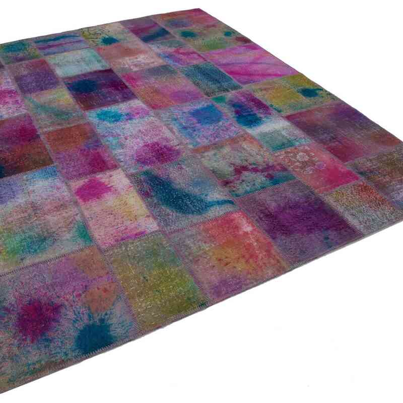 Çok Renkli Boyalı Patchwork Halı - 239 cm x 300 cm - K0049965