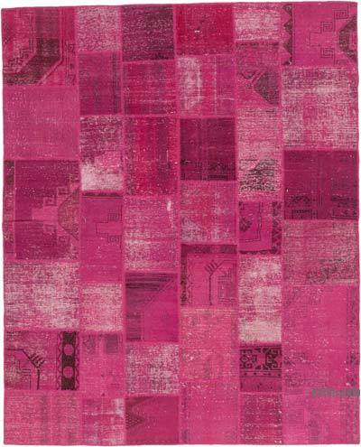 Patchwork Hand-Knotted Turkish Rug - 7' 11" x 9' 10" (95" x 118")