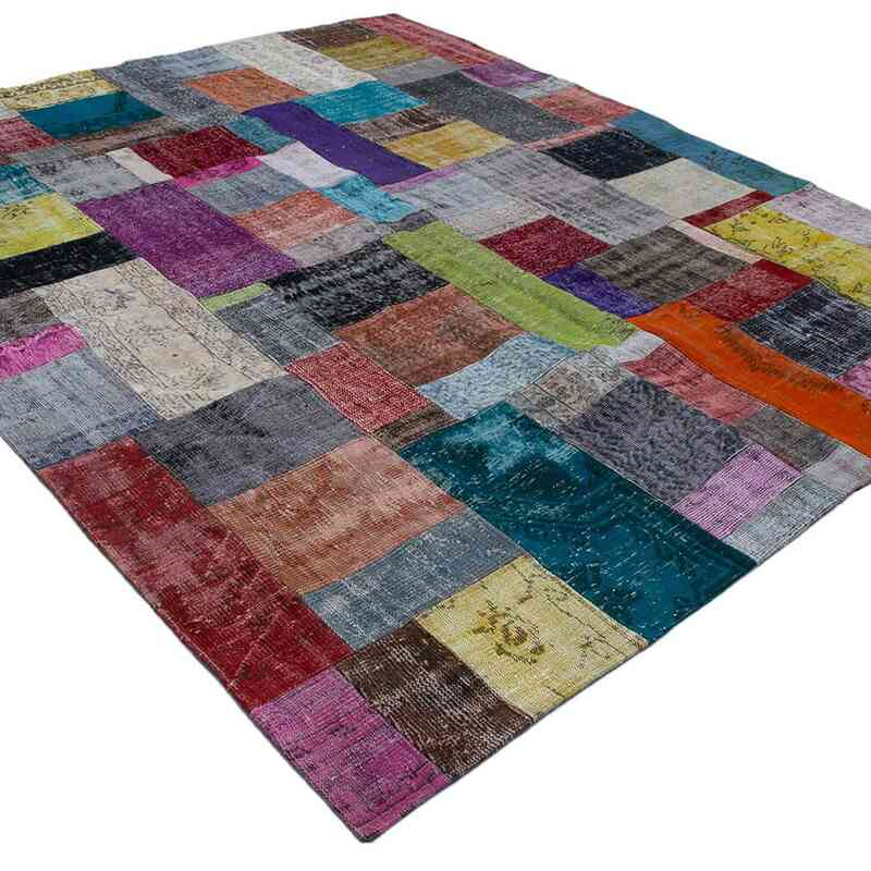 Multicolor Patchwork Hand-Knotted Turkish Rug - 8' 3" x 10'  (99" x 120") - K0049991