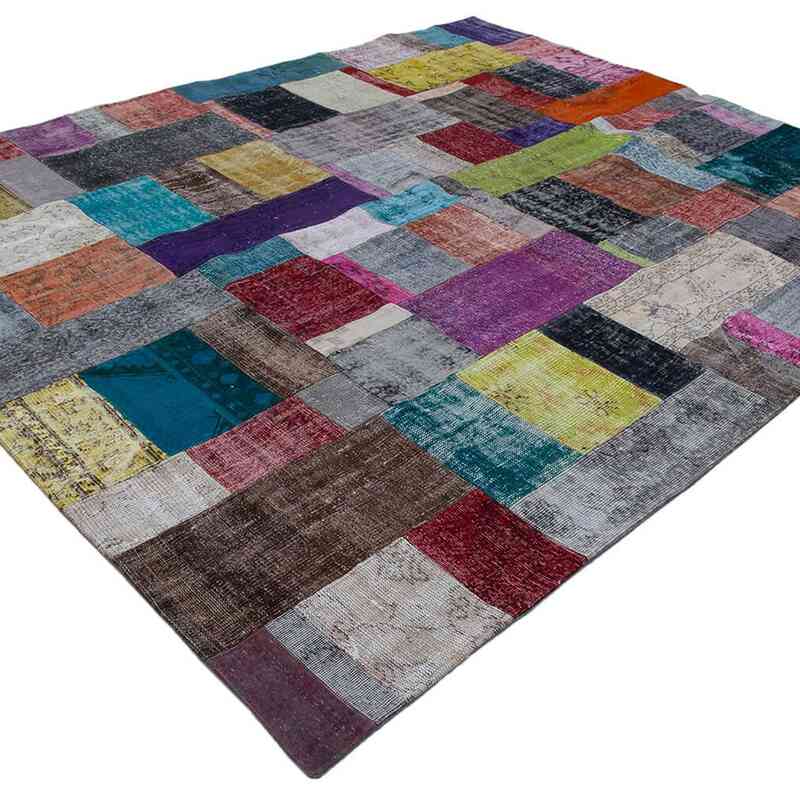 Multicolor Patchwork Hand-Knotted Turkish Rug - 8' 3" x 10'  (99" x 120") - K0049991