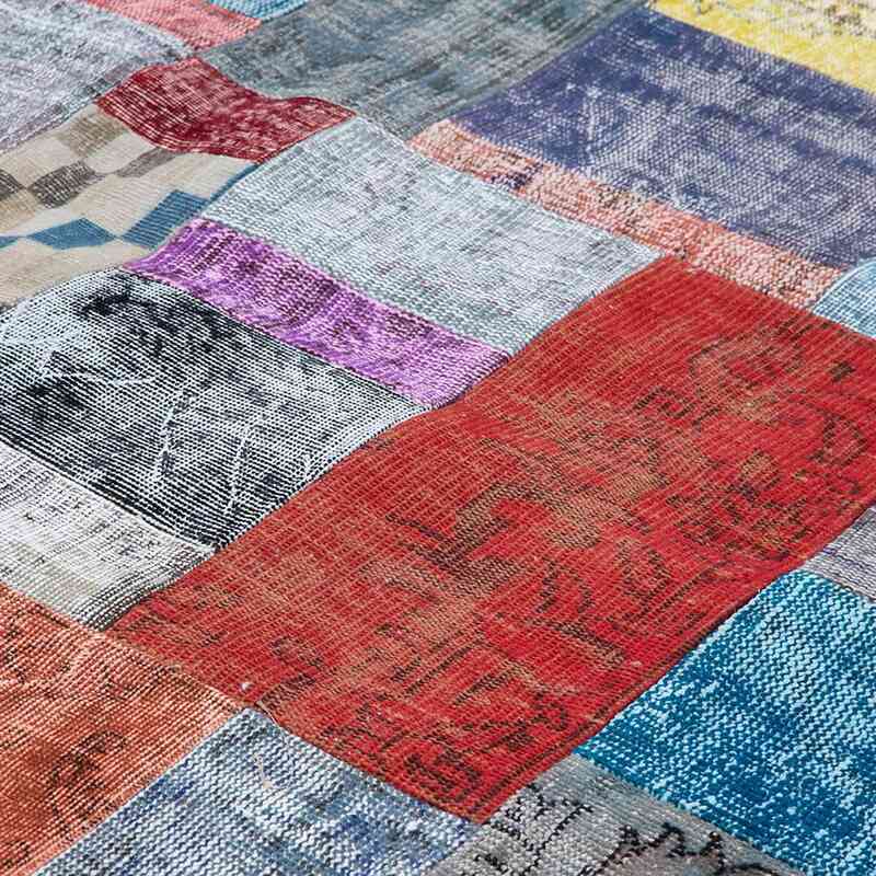 Multicolor Alfombra De Retazos Turca Sobre-teñida - 253 cm x 305 cm - K0049994