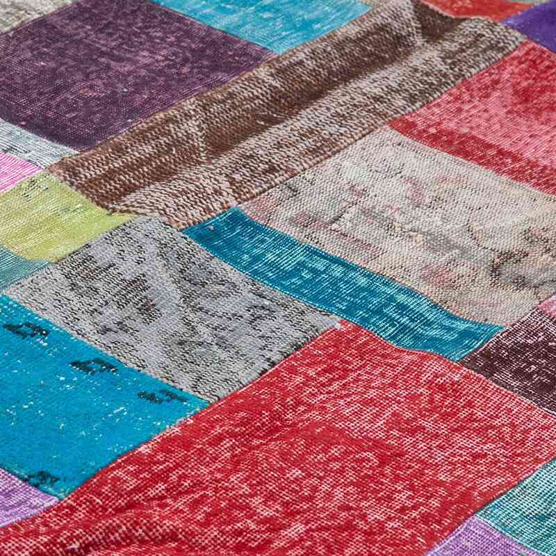 Multicolor Patchwork Hand-Knotted Turkish Rug - 8' 2" x 9' 10" (98" x 118") - K0049999