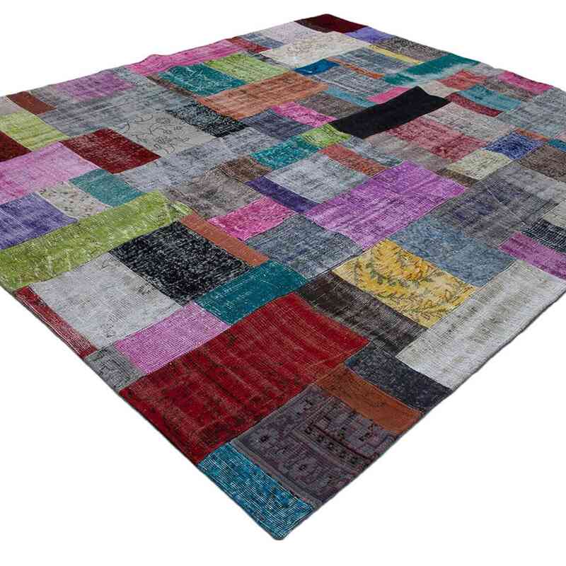 Multicolor Patchwork Hand-Knotted Turkish Rug - 8' 3" x 9' 11" (99" x 119") - K0050000