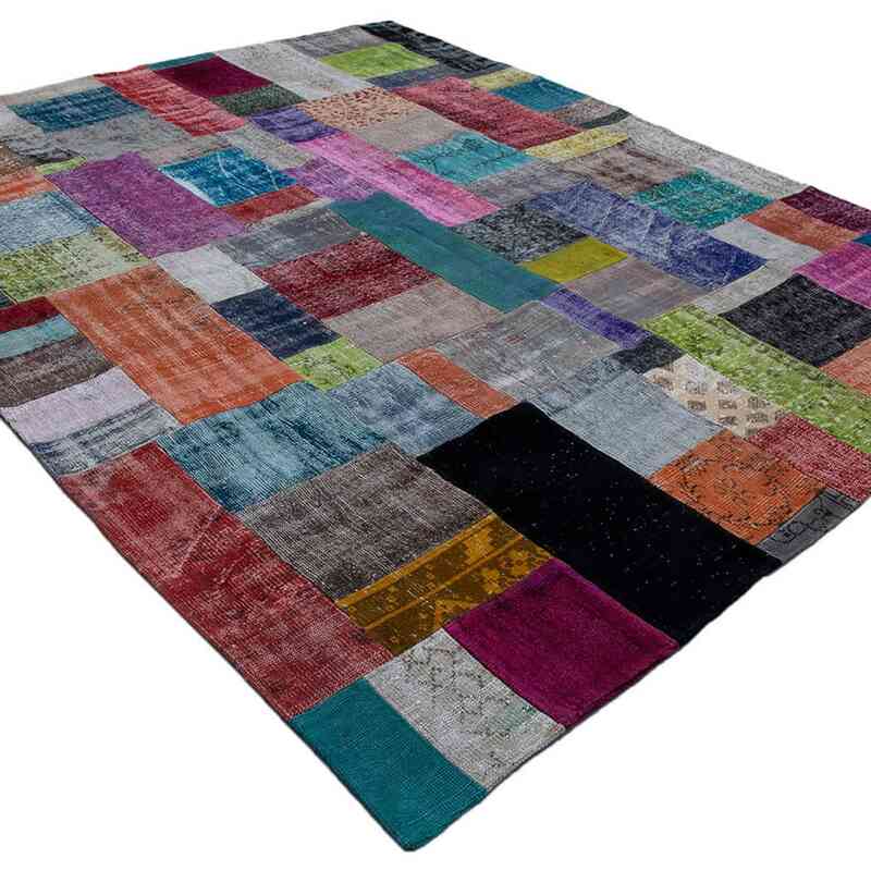 Multicolor Patchwork Hand-Knotted Turkish Rug - 8' 4" x 10'  (100" x 120") - K0050001