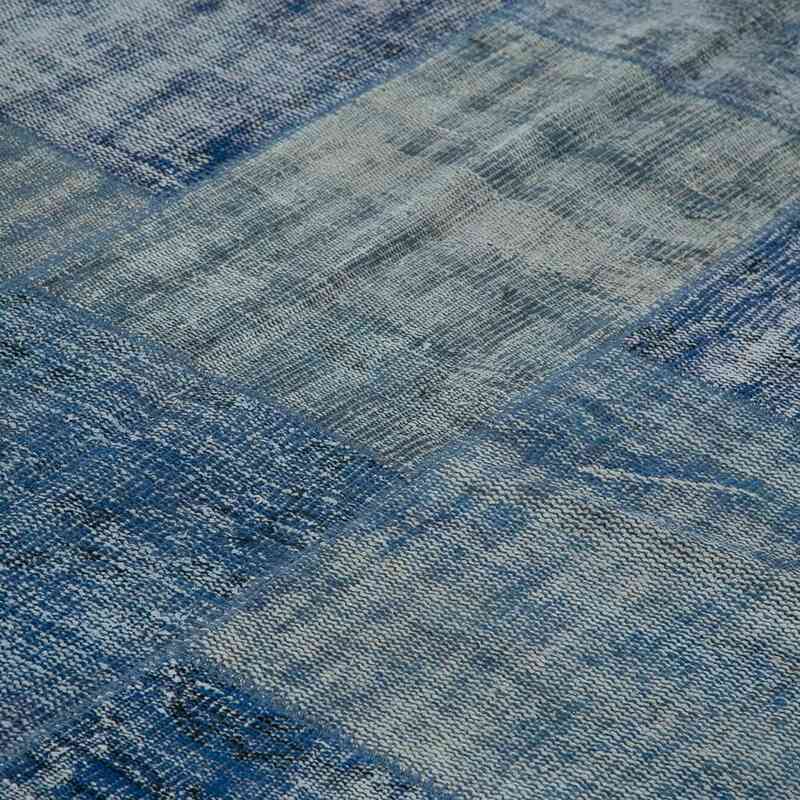 Azul Alfombra De Retazos Turca Sobre-teñida - 245 cm x 295 cm - K0050007