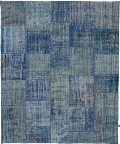 Mavi Boyalı Patchwork Halı - 245 cm x 295 cm