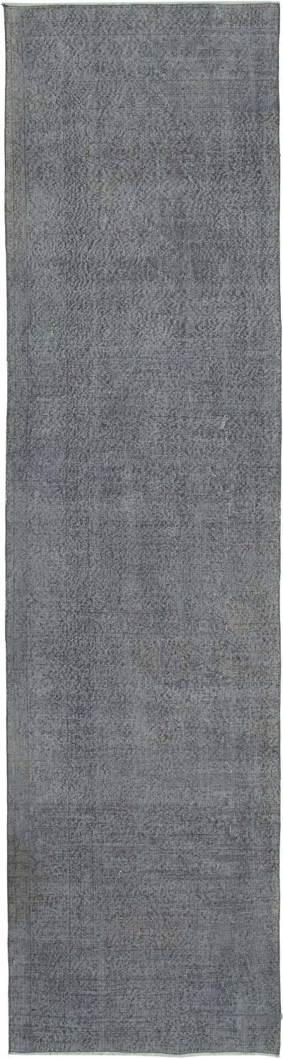 Gray Over-dyed Turkish Vintage Runner Rug - 3' 3" x 12'  (39" x 144")
