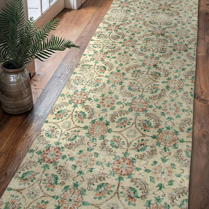 Alfombra Turca Vintage De Pasillo - 91 cm x 318 cm - K0050126
