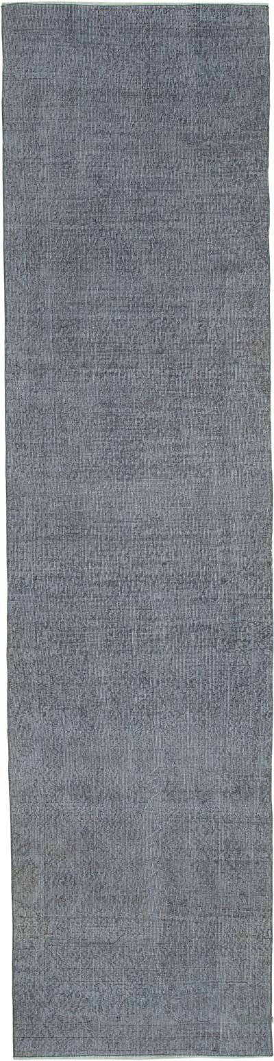 Gray Over-dyed Turkish Vintage Runner Rug - 3'  x 12'  (36" x 144")