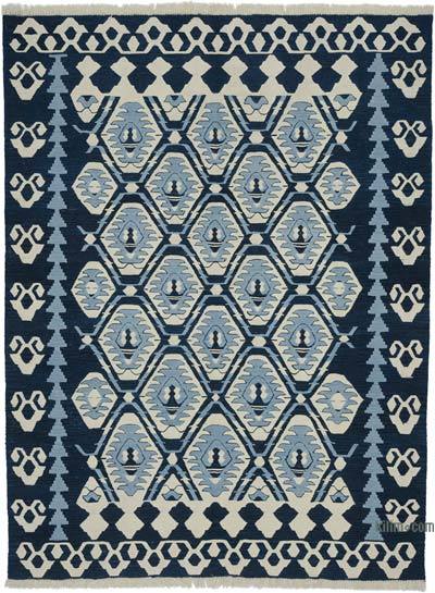 Azul Nueva Alfombra Turca Kilim - 190 cm x 252 cm