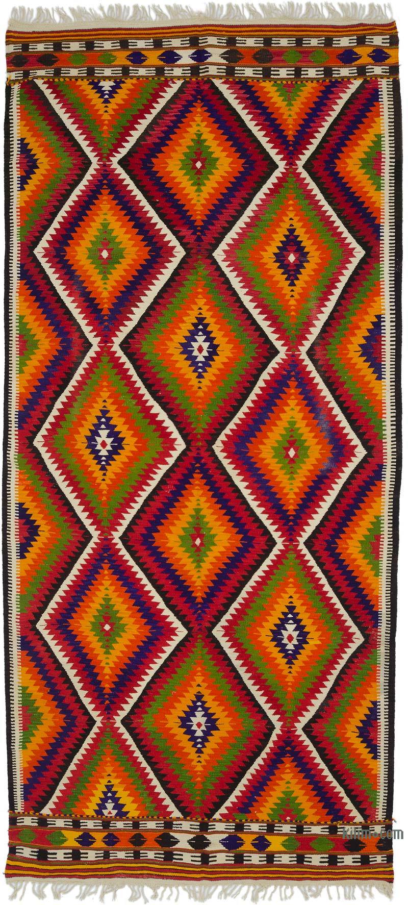 Multicolor Alfombra Vintage Antalya Kilim - 150 cm x 325 cm - K0050320