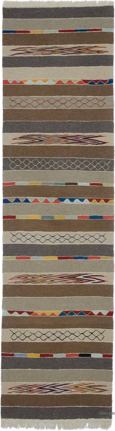Kahverengi Yeni Kök Boya El Dokuma Yolluk Kilim
