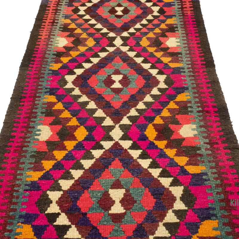 Multicolor Alfombra Kilim Tribal Vintage - 85 cm x 335 cm - K0050403