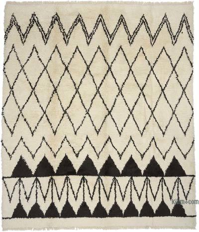 New Moroccan Style Hand-Knotted Tulu Rug - 9' 2" x 10' 10" (110" x 130")