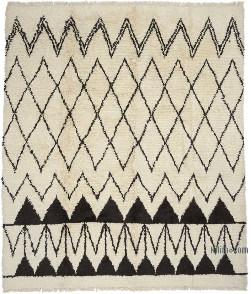 New Moroccan Style Hand-Knotted Tulu Rug - 9' 2" x 10' 10" (110" x 130") - K0050454