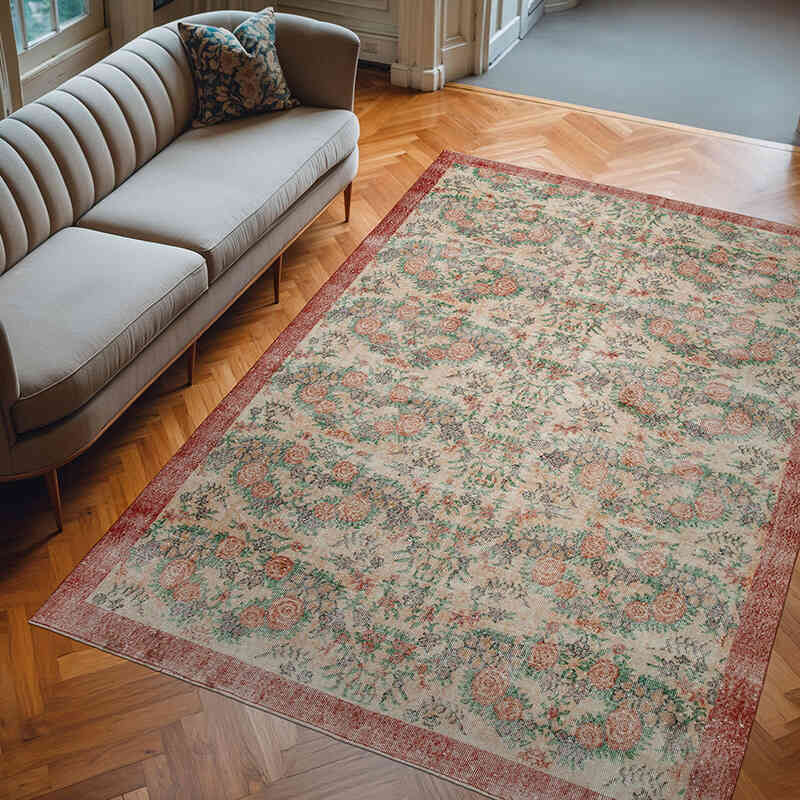 Alfombra Vintage Turca Anudada a Mano - 208 cm x 301 cm - K0050572