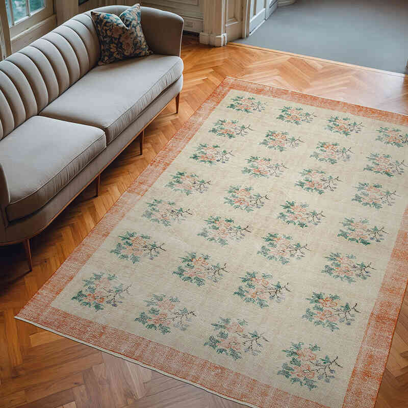 Vintage Turkish Hand-Knotted Rug - 6' 8" x 9' 4" (80" x 112") - K0050713
