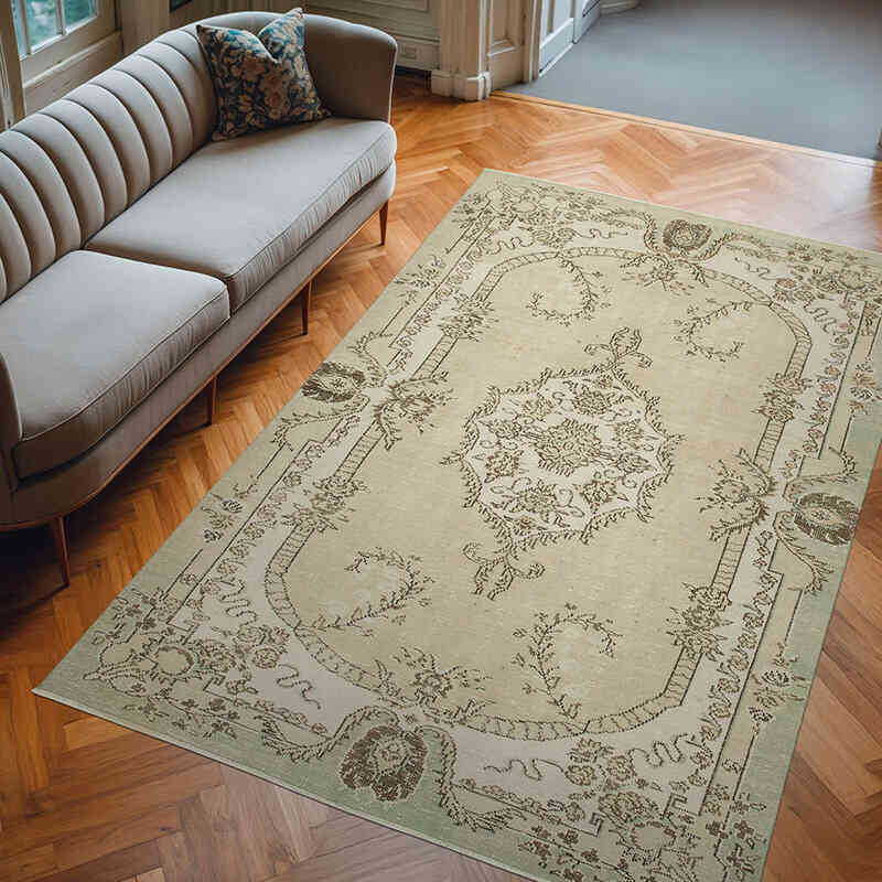 Alfombra Vintage Turca Anudada a Mano - 194 cm x 295 cm - K0050751