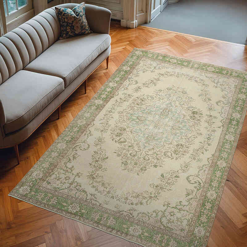 Vintage Turkish Hand-Knotted Rug - 6' 5" x 9' 11" (77" x 119") - K0050884