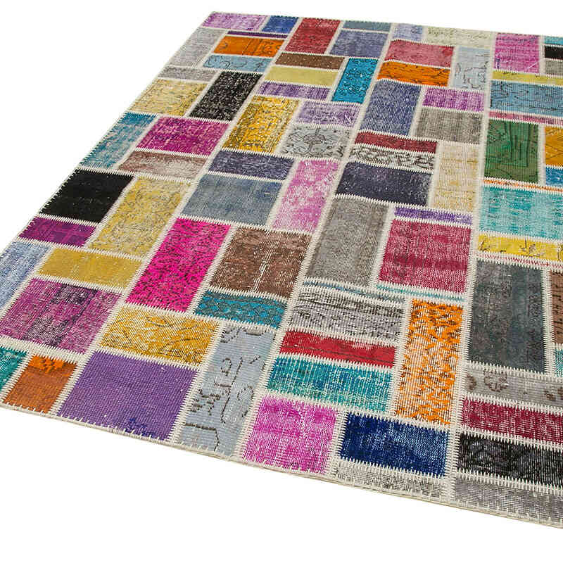Çok Renkli Boyalı Patchwork Halı - 174 cm x 237 cm - K0051044