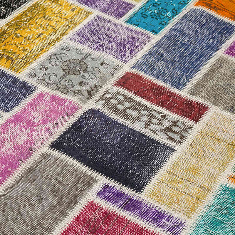 Çok Renkli Boyalı Patchwork Halı - 174 cm x 237 cm - K0051044