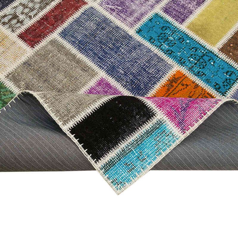 Çok Renkli Boyalı Patchwork Halı - 174 cm x 237 cm - K0051044