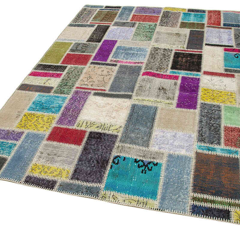 Çok Renkli Boyalı Patchwork Halı - 176 cm x 247 cm - K0051045