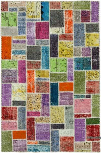 Multicolor Alfombra De Retazos Turca Sobre-teñida - 167 cm x 250 cm