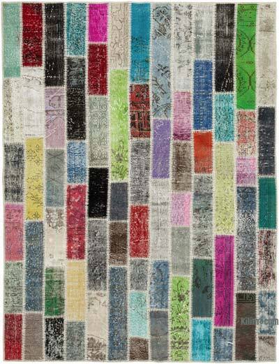 Çok Renkli Boyalı Patchwork Halı - 179 cm x 241 cm