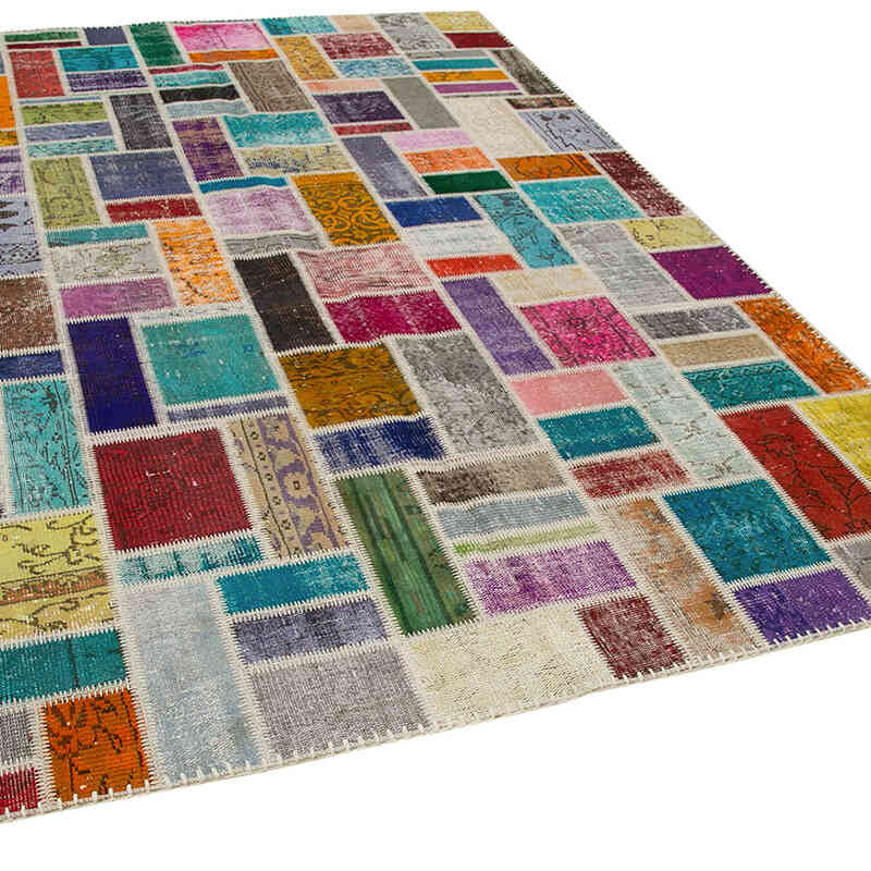 Çok Renkli Boyalı Patchwork Halı - 209 cm x 297 cm - K0051067