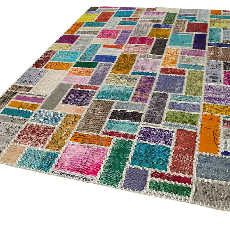 Çok Renkli Boyalı Patchwork Halı - 209 cm x 297 cm - K0051067