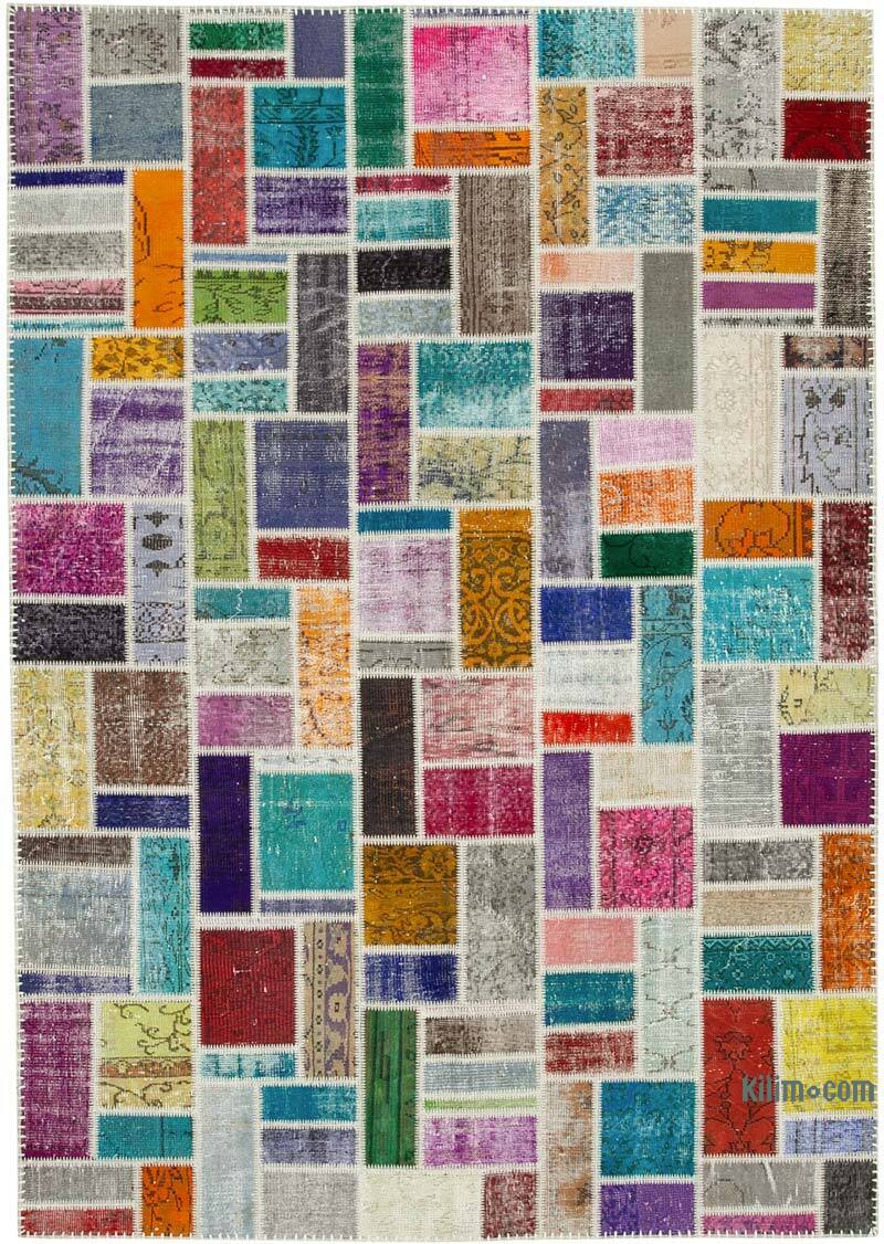 Çok Renkli Boyalı Patchwork Halı - 209 cm x 297 cm - K0051067