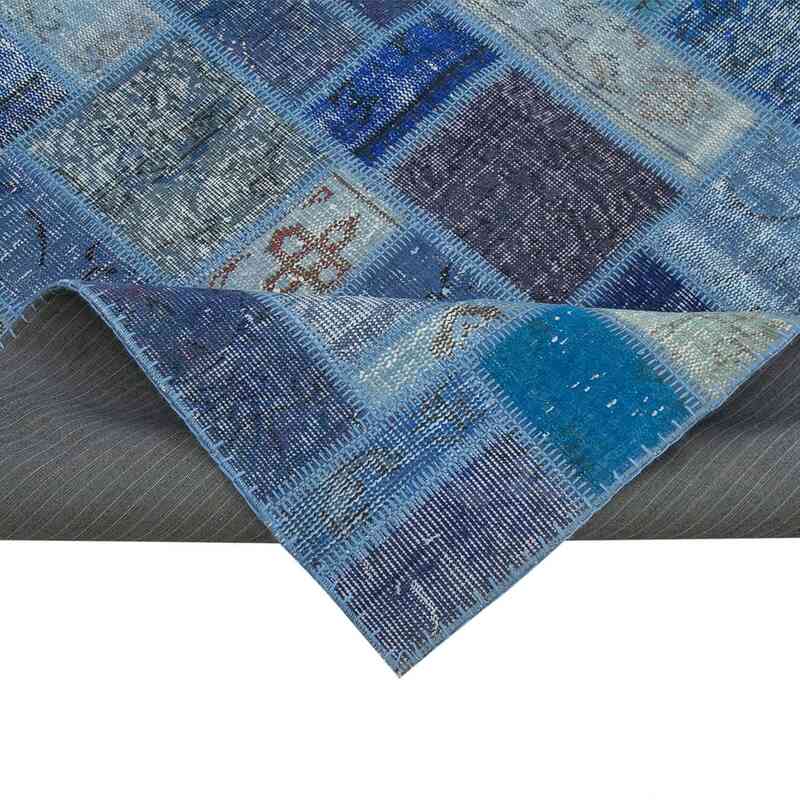 Mavi Boyalı Patchwork Halı - 200 cm x 298 cm - K0051068