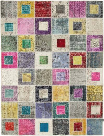 Multicolor Alfombra De Retazos Turca Sobre-teñida - 179 cm x 236 cm