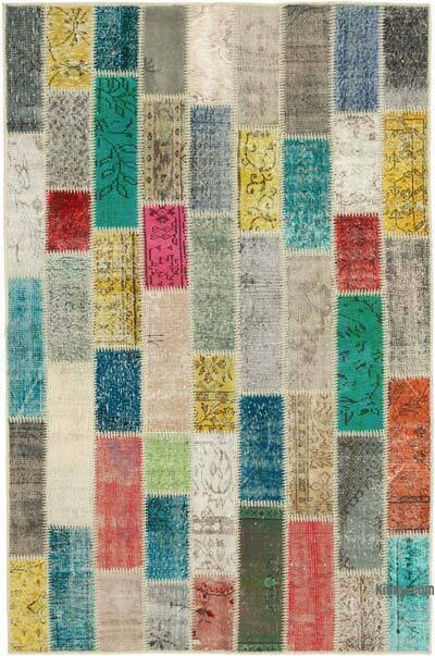 Çok Renkli Boyalı Patchwork Halı - 160 cm x 240 cm