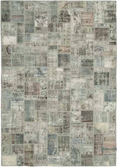 Gri Boyalı Patchwork Halı - 210 cm x 298 cm
