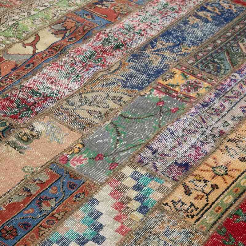 Multicolor Patchwork Hand-Knotted Turkish Rug - 8'  x 10' 1" (96" x 121") - K0051132