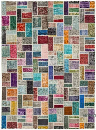 Multicolor Alfombra De Retazos Turca Sobre-teñida - 263 cm x 358 cm